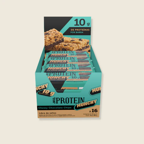 WILD PROTEIN BAR MUNCHY CHOCOLATE CHIPS (30GR) 16UNID DISPLAY