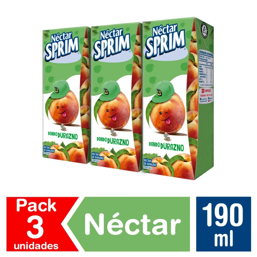 PACK NECTAR SPRIM DURAZNO 8X3X190 M