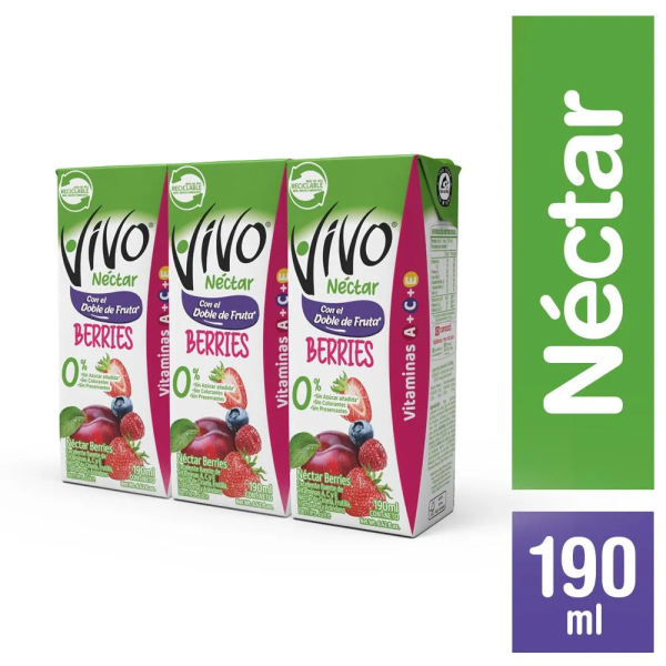 NECTAR VIVO  BERRIES TRIPACK 8X3X190 ML