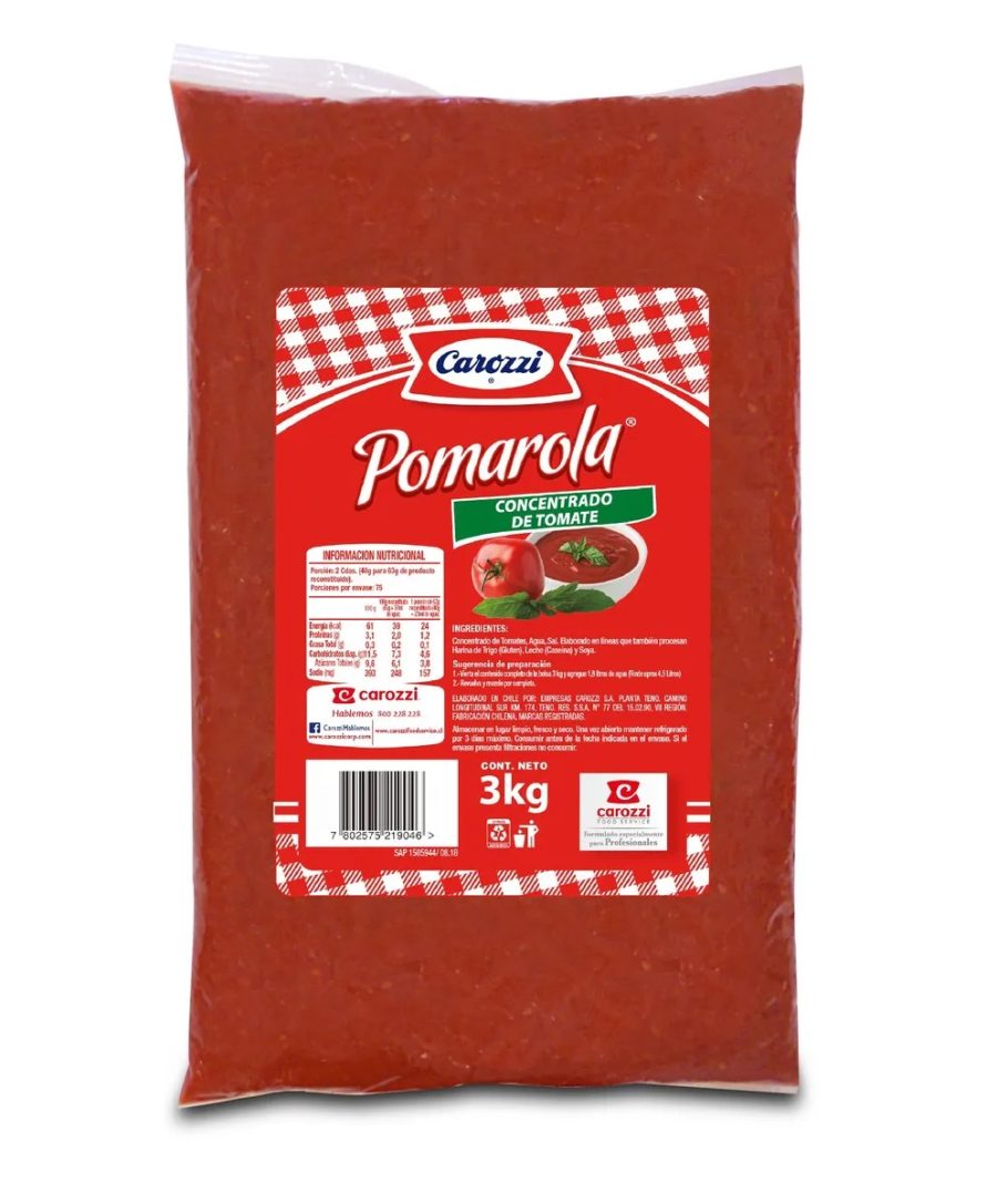 CONCENTRADO DE TOMATE POMAROLA CAROZZI 3 KG