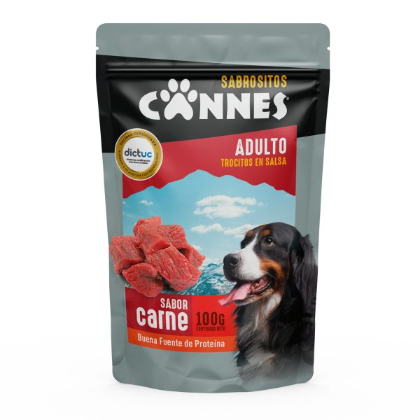 POUCH CANNES ADULTO SABOR CARNE 2X12 100