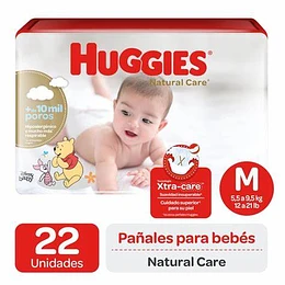 PAÑALES HUGGIES NATCARE M 8X22