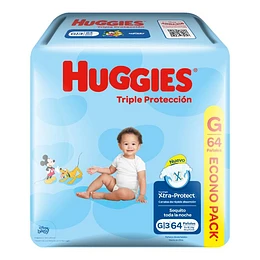 PAÑALES HUGGIES TRIPLE PROTECCION G 64UND