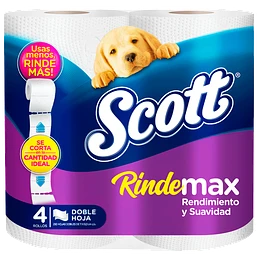 PAPEL HIGENICO SCOTT RINDEMAX 12X4 21 MTS