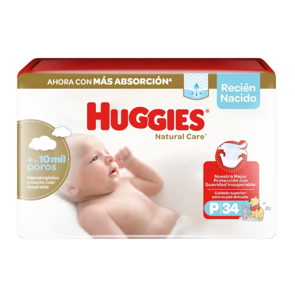 PAÑAL HUG NATCARE P 6X34 COTTON