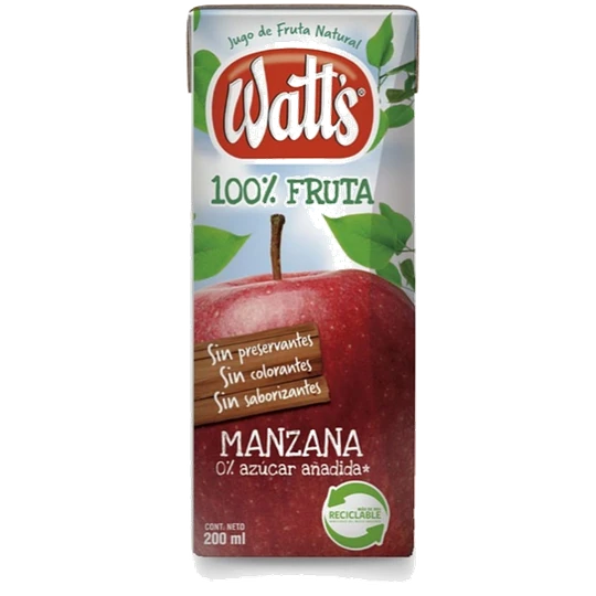 JUGO WATTS JUGO WATTS MANZANA 100% FRUTA 200ml