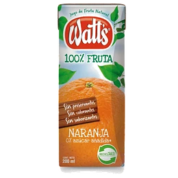 JUGO WATTS JUGO WATTS NARANJA 100% FRUTA 200ml