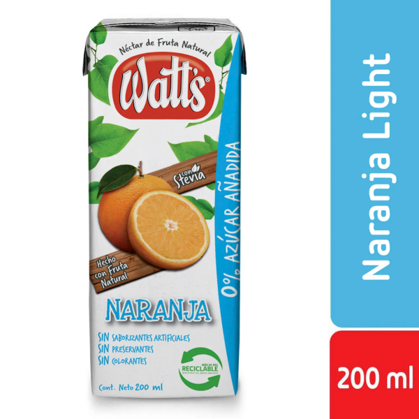 JUGO WATTS NECTAR WATTS NARANJA LIGHT 200ML