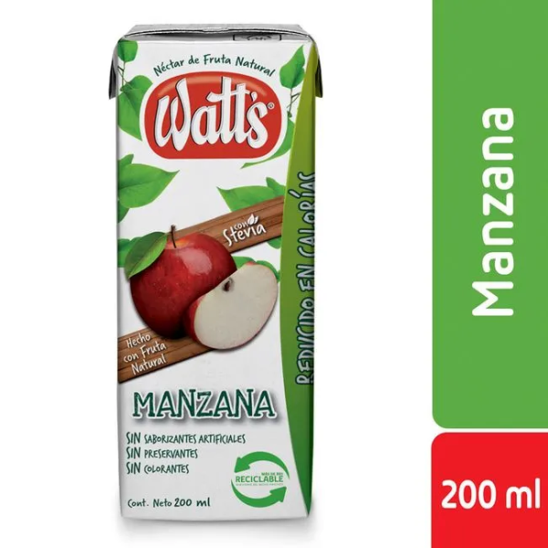 JUGO WATTS NECTAR MANZANA 200ML