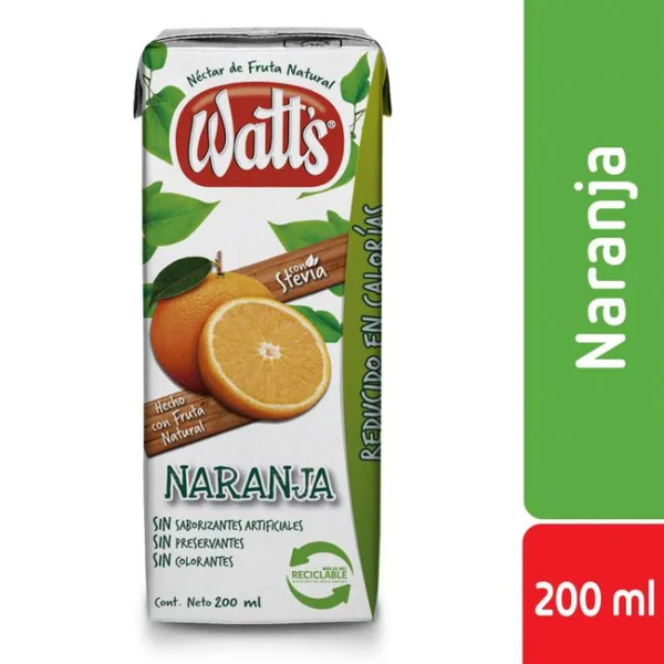 JUGO WATTS NECTAR NARANJA 200ML