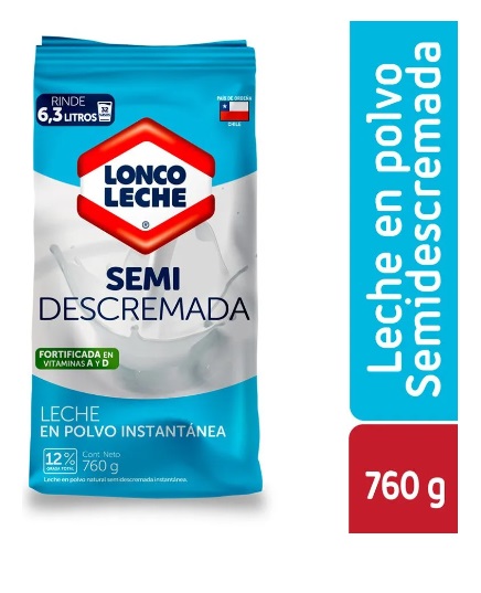 LECHE POLVO LONCOLECHE SEMIDESCREMADA 760 grs.