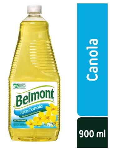 ACEITE BELMONT CANOLA 12x900ML.