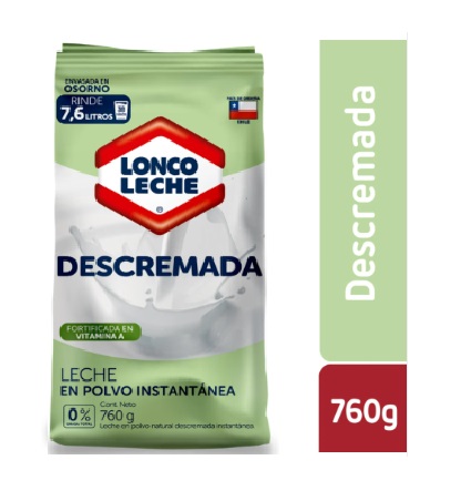 LECHE POLVO DESCREMADA 760GRS.