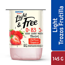 YOGHURT DANONE LIGHT AND FREE TROZOS FRUTILLA 150GRS