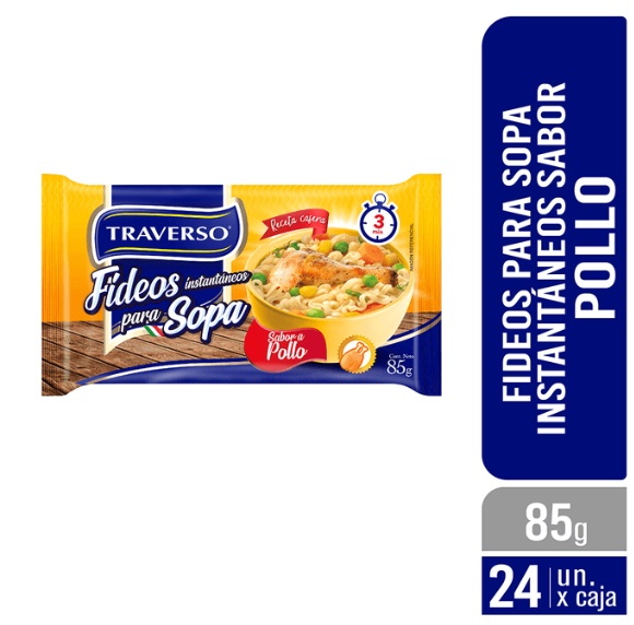 FIDEOS INSTANTANEOS  TRAVERSO POLLO 85GRS