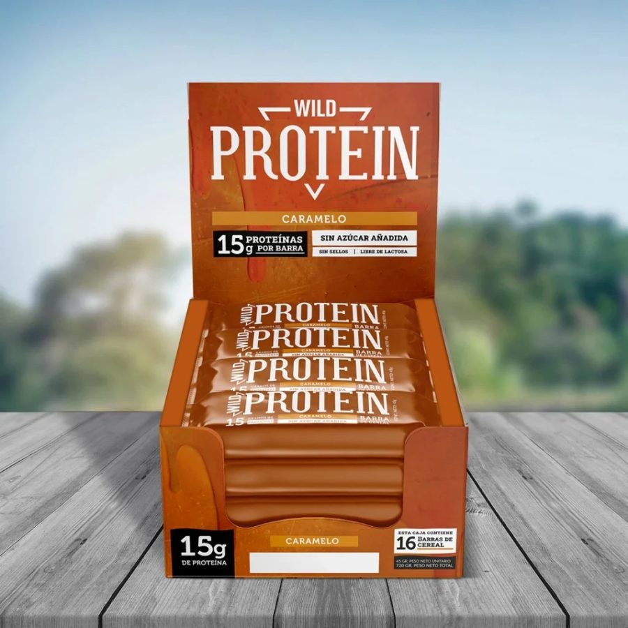 WILD PROTEIN BAR PROTEINA CARAMELO 45G 16 U DISPLAY