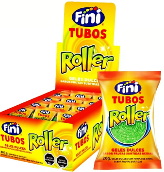 TUBOS ROLLER FRUTAS SURT. ACIDAS FINI DISPLAY  40 UNID. X 20 GRS. C/U