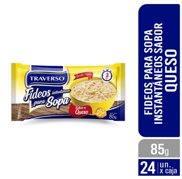 FIDEOS INST. SACHET SABOR QUESO 85G SACHET TRAVERSO