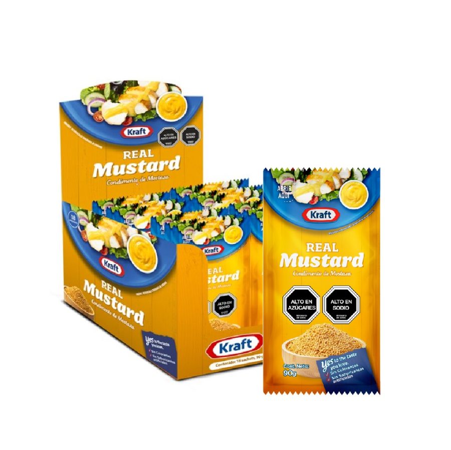 DISPLAY MOSTAZA KRAFT 18X90GR