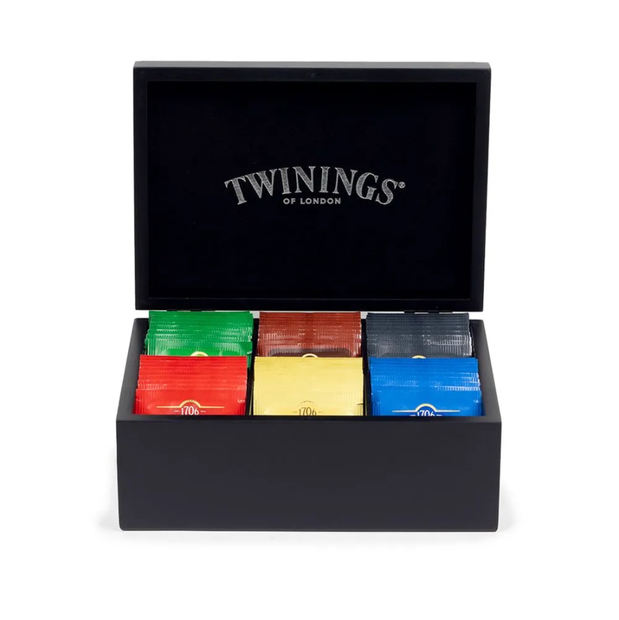 CAJA DE MADERA TWININGS
6 DIVISIONES 
CON PRODUCTOS