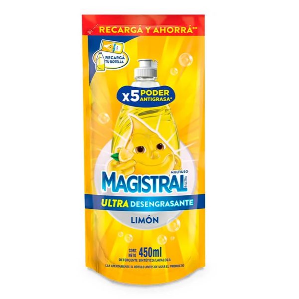 LAVALOZA LIMON ULTRA RECARGA 450 ML. MAGISTRAL