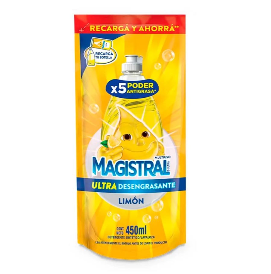 LAVALOZA LIMON ULTRA RECARGA 450 ML. MAGISTRAL