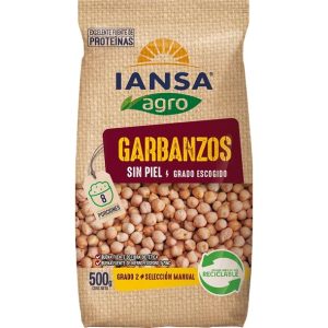 GARBANZOS SIN PIEL IANSA AGRO BOLSA 500 GRS