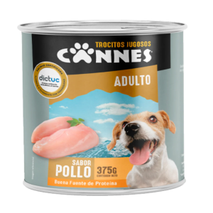 ALIMENTO PERRO ADULTO POLLO CANNES LATA 12X375 GRS