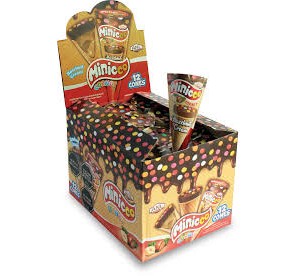 CONO RELLENO CREMA DE AVELLANA MINICCO DISPLAY 12X25 GRS.