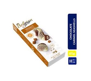 CHOCOLATE CARAMELO SEASHELLS BELGIAN 65 GRS