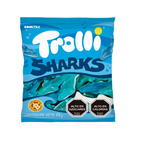GOMITAS TIBURONCITOS TROLLI 80 GRS