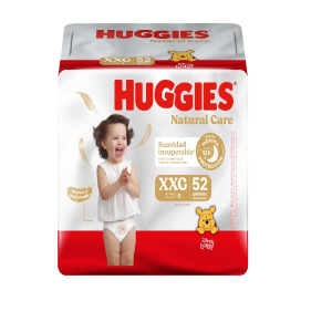 PAÑALES HUGGIES NATCARE XXG 52 UNID.