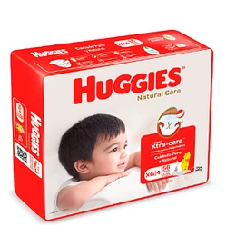 PAÑALES HUGGIES NATCARE XG 52 UNID XPAQ