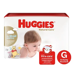 PANALES HUGGIES NATCARE G 18 UNID.
