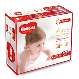 PAÑALES HUGGIES NATCARE G 66 UNID. X PAD