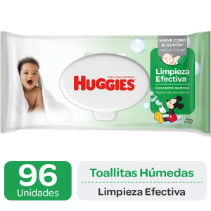 TOALLAS HUMEDAS HUGGIES LIMPIEZA EFECTIVA 96 UN. (245535)