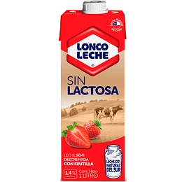 LECHE FRUTILLA SIN LACTOSA LIQUIDA LONCOLECHE 1 LT.