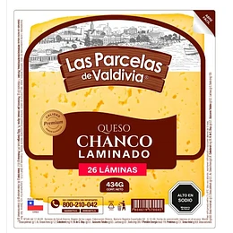 QUESO CHANCO LAMINADO LAS PARCELAS DE VALDIVIA 434 GRS