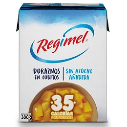 DURAZNOS CUBITOS CONSERVA REGIMEL TETRA 380 GRS.