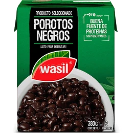 POROTOS NEGROS CONSERVA WASIL  TETRA 380 GRS.