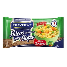 FIDEOS INST. VERDURAS TRAVERSO SACHET 85 GRS