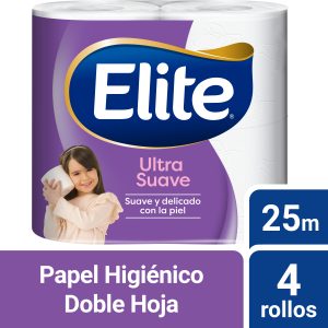 PAPEL HIGIENICO ELITE ULTRA DOBLE HOJA 25M X 4 ROLLOS